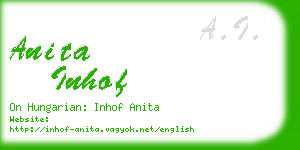 anita inhof business card